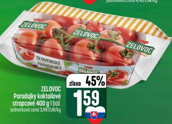 ZELOVOC Paradajky koktailové strapcové 400 g