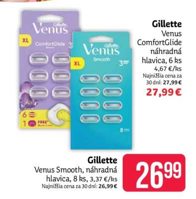 Gillette Venus Smooth, náhradná hlavica