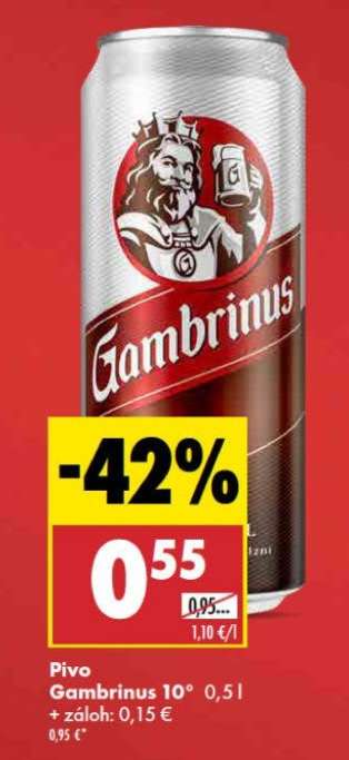 Pivo Gambrinus 10° 0,5 l