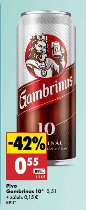 Pivo Gambrinus 10°