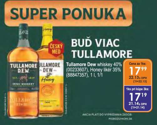 Tullamore Dew whiskey 40% (00233607), Honey likér 35% (88847357), 1 l, 1/1