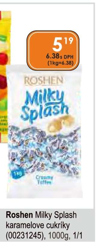 Roshen Milky Splash karamelove cukríky