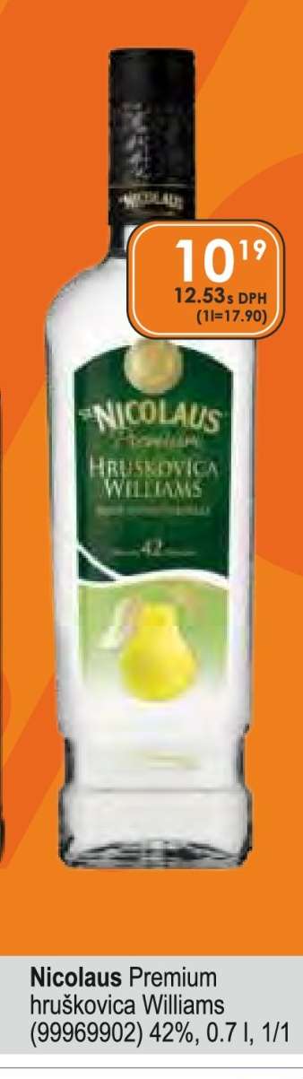 Nicolaus Premium hruškovica Williams