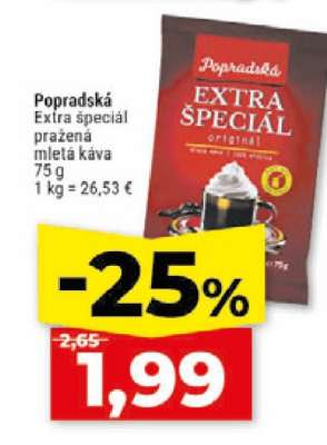 Popradská Extra špeciál pražená mletá káva