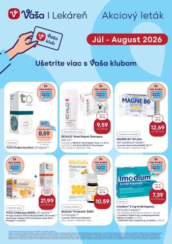Leták Vaša lekáreň - 1.7.2026 - 31.7.2026.