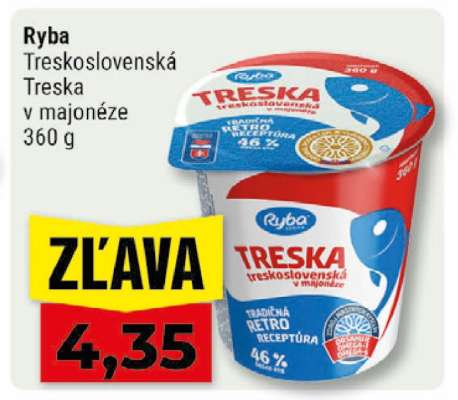 Ryba Treskoslovenská Treska v majonéze 360 g
