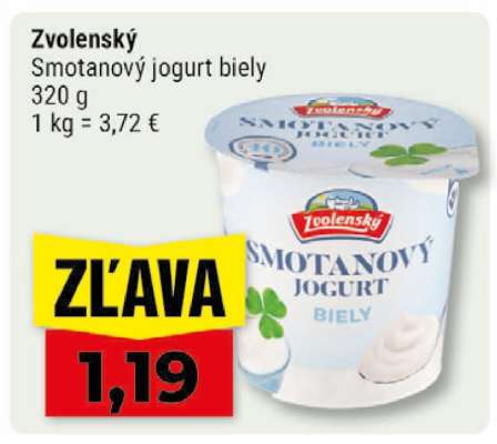 ZVOLENSKÝ Smotanový jogurt biely