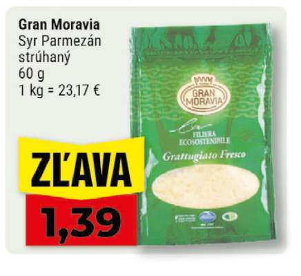 Gran Moravia Syr Parmezán strúhaný