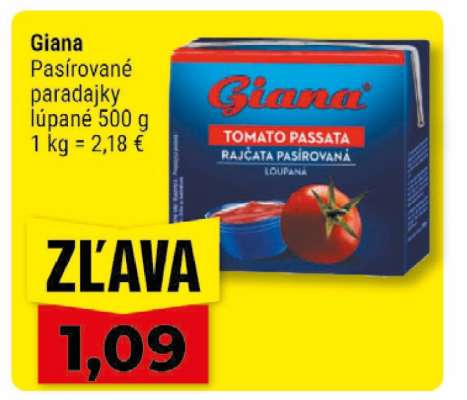 Giana Pasírované paradajky lúpané 500 g