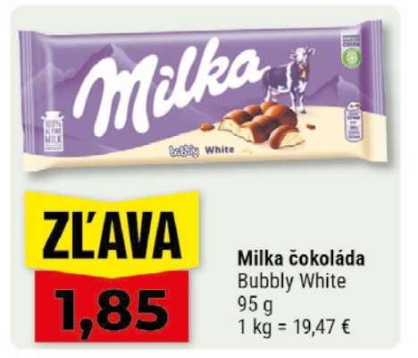 Milka čokoláda Bubbly White