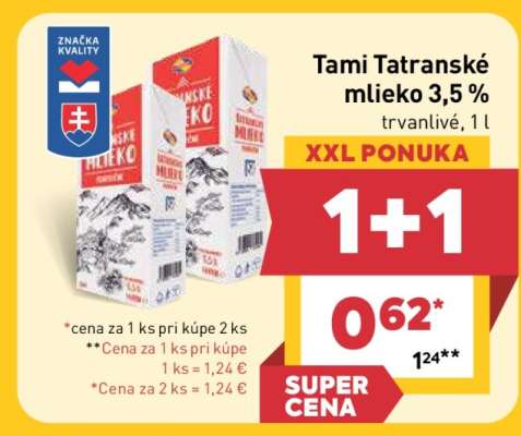 Tami Tatranské mlieko 3,5 %