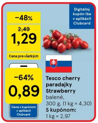 Tesco cherry paradajky Strawberry
