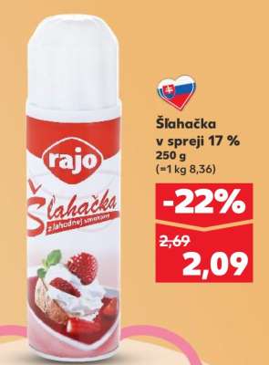 Šľahačka v spreji 17 % 250 g