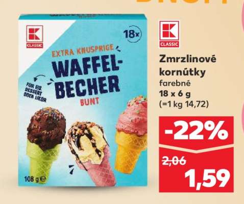 Zmrzlinové kornútky farebné