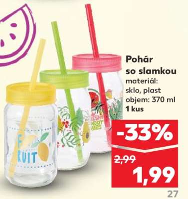 Pohár so slamkou