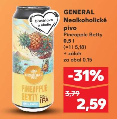 GENERAL Nealkoholické pivo Pineapple Betty 0,5 l