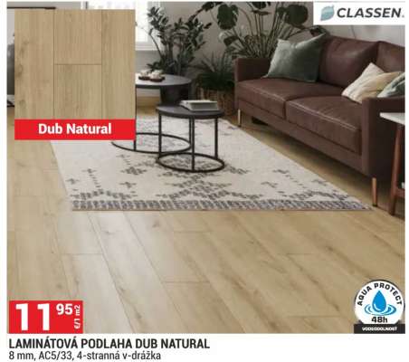 LAMINÁTOVÁ PODLAHA DUB NATURAL