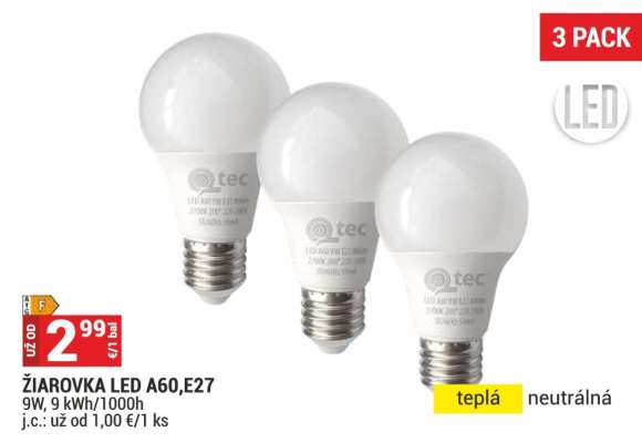 ŽIAROVKA LED A60, E27