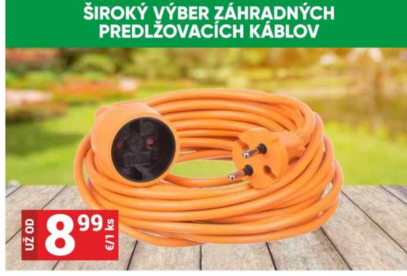 Široký výber záhradných predlžovacích káblov