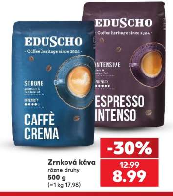 Zrnková káva • rôzne druhy