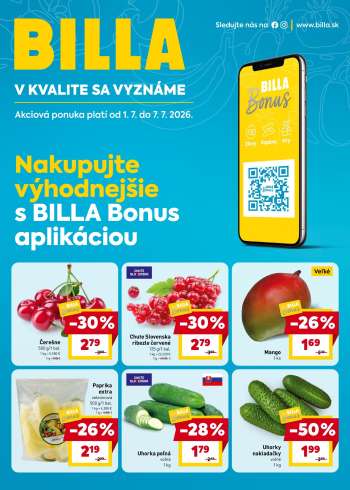 Leták Billa - 1.7.2026 - 7.7.2026.