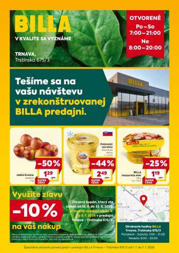 Leták Billa - 1.7.2026 - 7.7.2026.