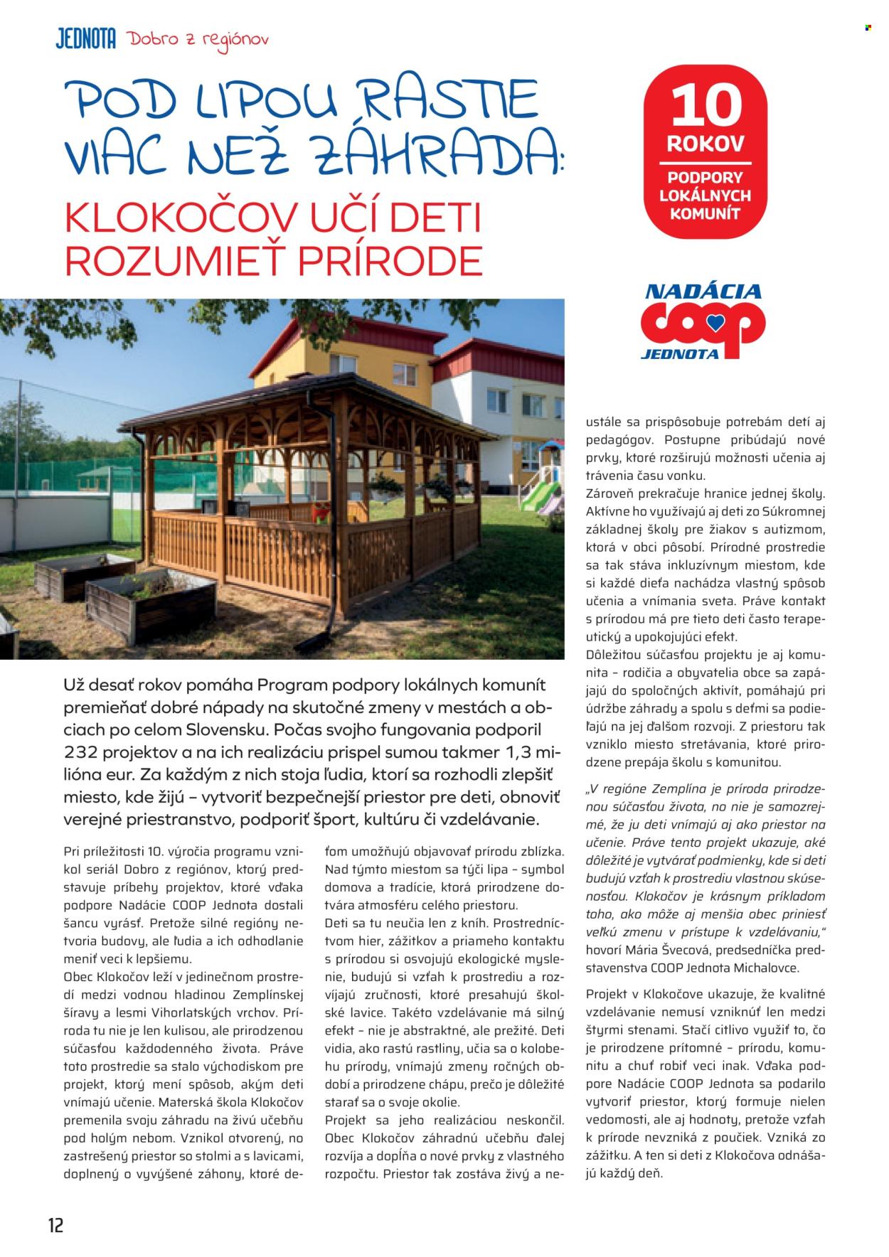 Leták COOP Jednota - 1.7.2026 - 31.7.2026. Strana 12
