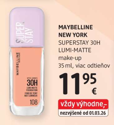 MAYBELLINE NEW YORK SUPERSTAY 30H LUMI-MATTE make-up