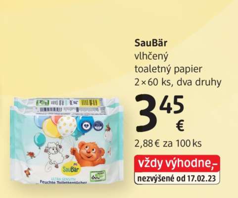 SauBär vlhčený toaletný papier