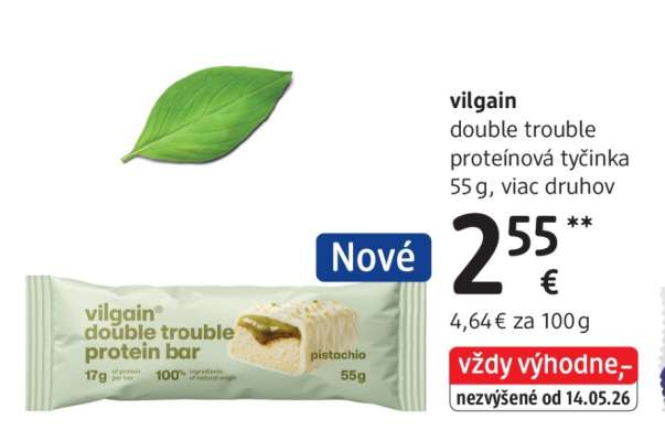 vilgain double trouble proteínová tyčinka