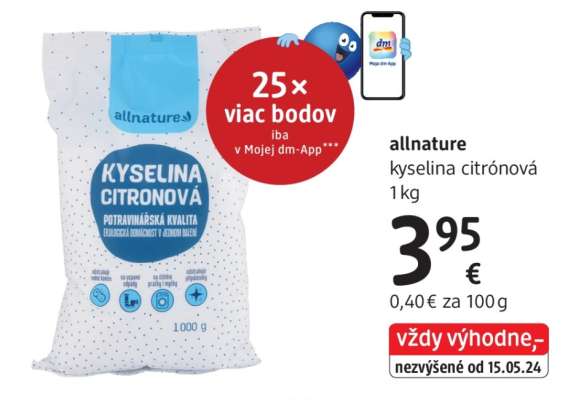 allnature kyselina citrónová 1 kg