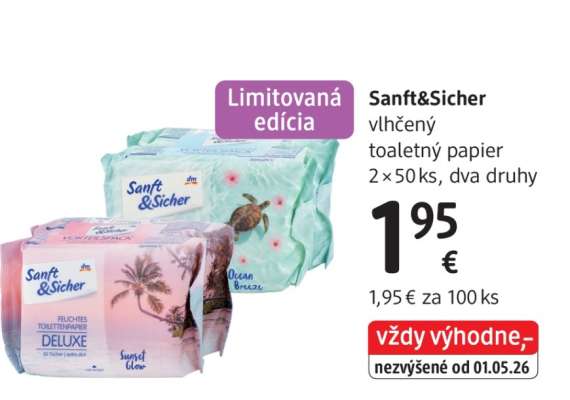 Sanft&Sicher vlhčený toaletný papier