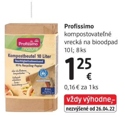 Profissimo kompostovatelné vrecká na bioodpad