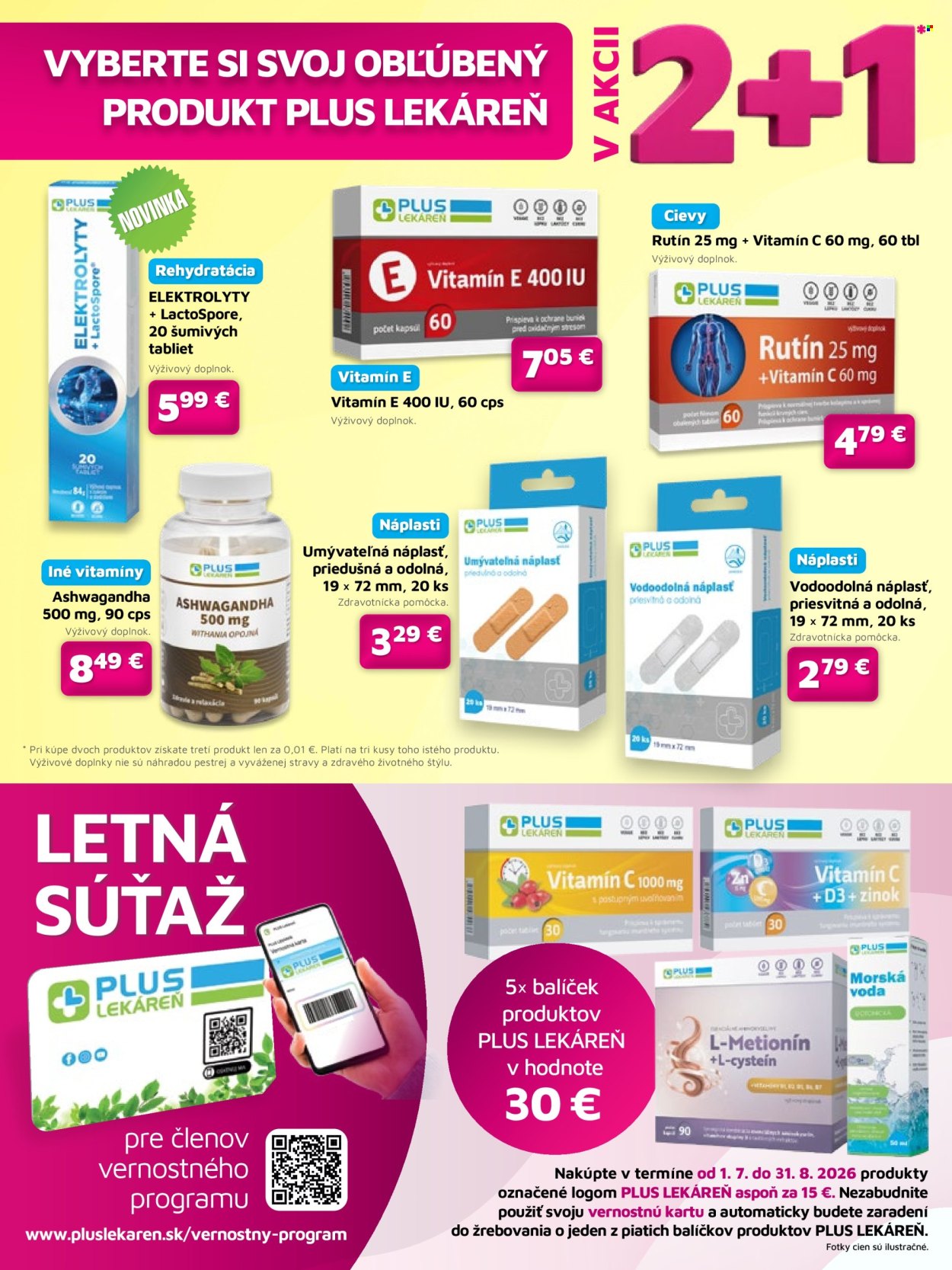 Leták Plus lekáreň - 1.7.2026 - 31.8.2026. Strana 8