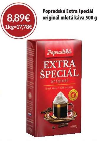 Popradská Extra špeciál originál mletá káva 500 g