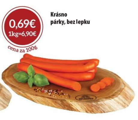 Krásno párky, bez lepku