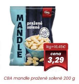 CBA mandle pražené solené 200 g