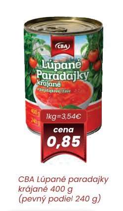 CBA Lúpané paradajky krájané 400 g
