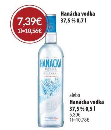 Hanácka Vodka 37,5% 0,7 l