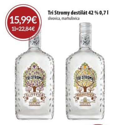 Tri Stromy destilát 42 % 0,7 l