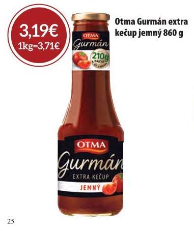 Otma Gurmán extra Kečup jemný 860 g