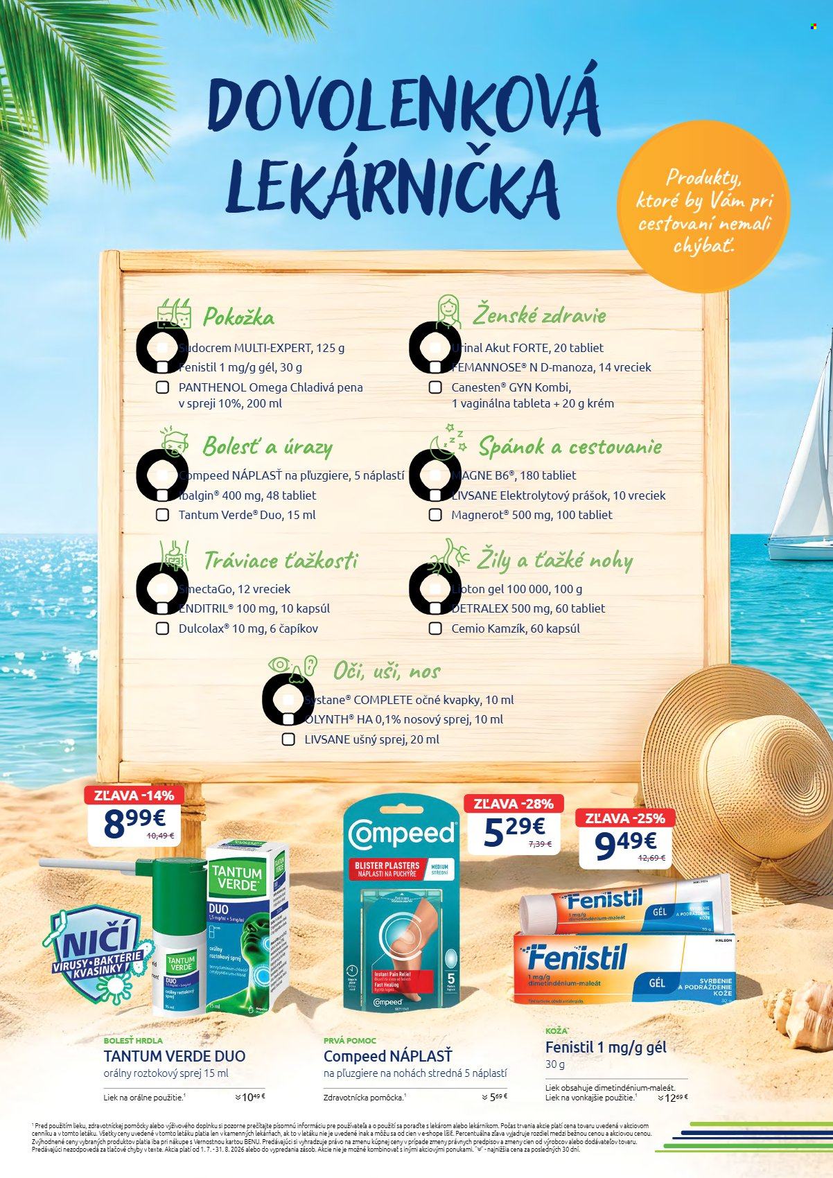 Leták BENU Lekáreň - 1.7.2026 - 31.8.2026. Strana 3