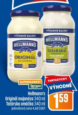 Hellmann's Originál majonéza 340 ml / Tatárska omáčka 340 ml