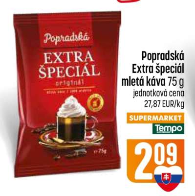 Popradská Extra špeciál mletá káva 75 g