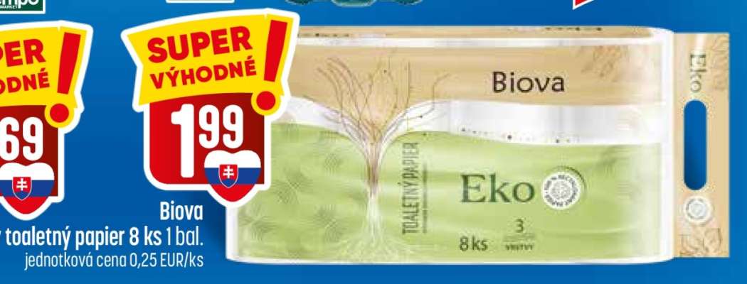 Biova toaletný papier 8 ks 1 bal.