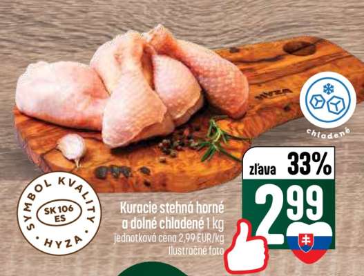 Kuracie stehná horné a dolné chladené 1 kg