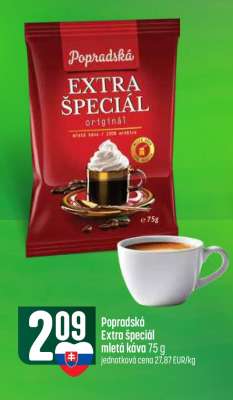 Popradská Extra špeciál mletá káva 75 g