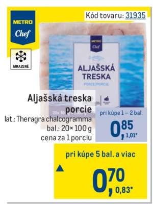 Aljašská treska porcie