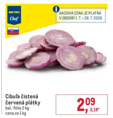 Cibuľa čistená červená plátky