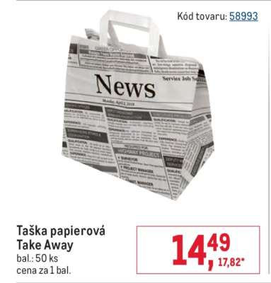 Taška papierová Take Away